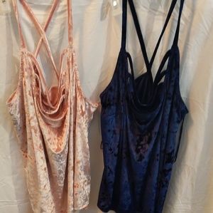 2 True Craft crushed velvet Cami/tank